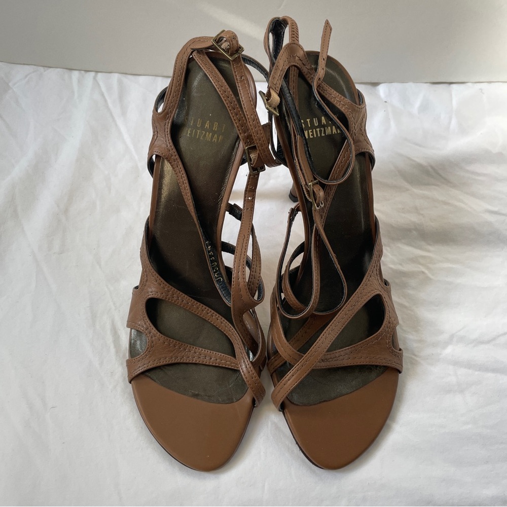 Stuart Weitzman Chocolate Brown Strappy Heels
